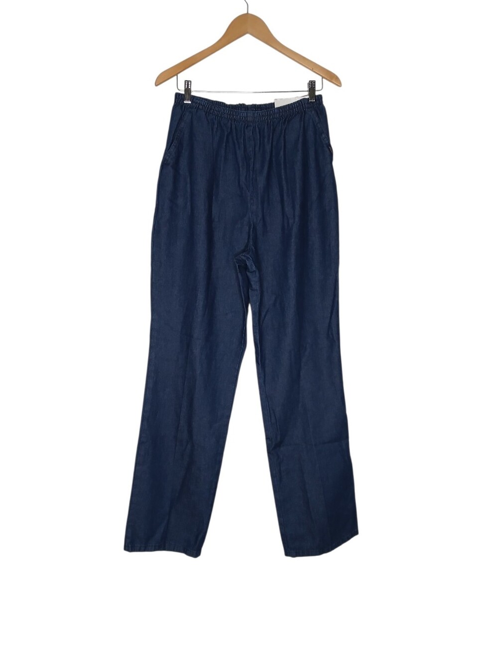 chic Navy Elastic-Waist Pull On Pants